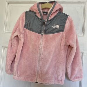 EUC The North Face Toddler Girls Pink Hooded Fleece Jacket 3T